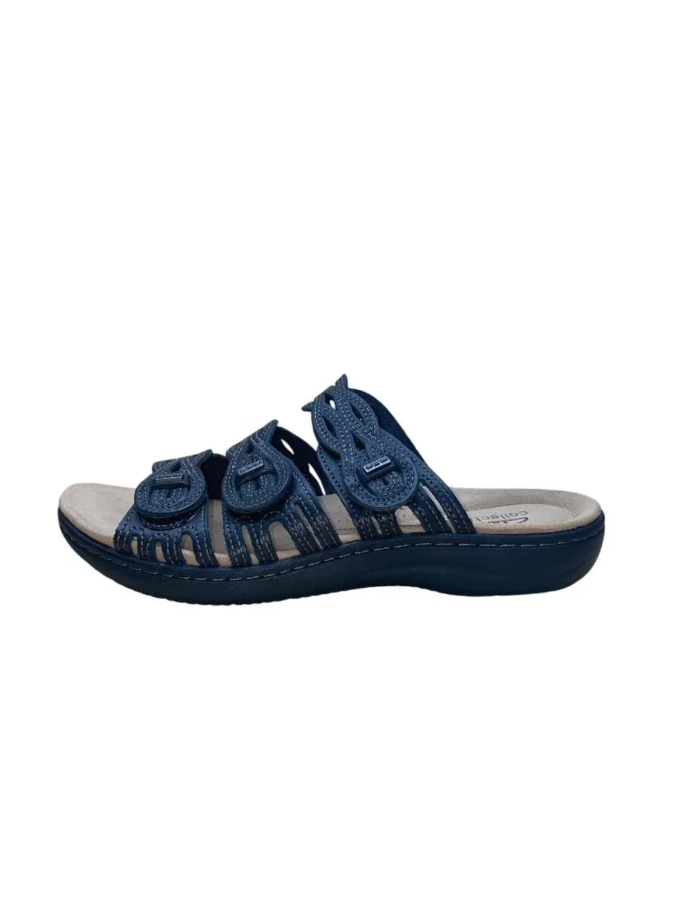 Clarks Women’s Black Leather Ultimate Comfort Ruby Slide Sandals Size 8.5 M - Picture 4 of 9